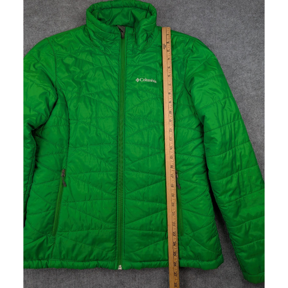 Columbia Omni Heat Puffer Jacket Womens Large Kelly Green Outdoor Utility Hike - Picture 3 of 8